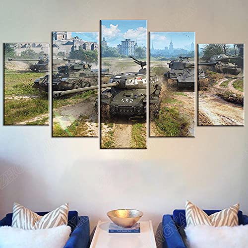 Décoration murale World Of Tanks tableau multi-panneaux avec cadre idée cadeau gamer
