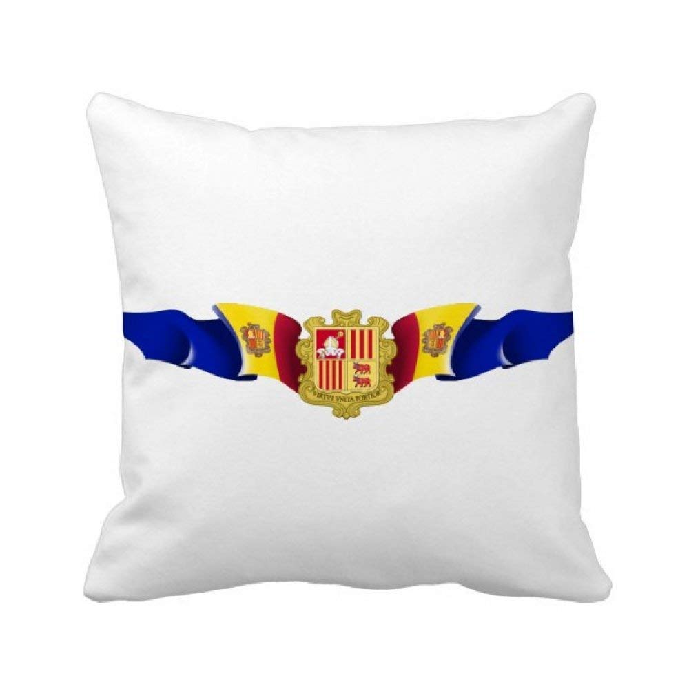 Housse de coussin drapeau Andorre carrée taie oreiller salon lit 40x40