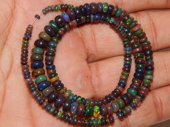 Perles opale noire d'Éthiopie lisses résoud l'irrégularité des bijoux artisanaux