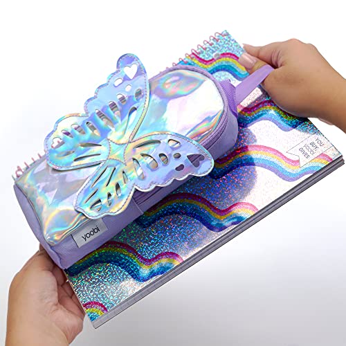 Yoobi Backpack Pencil Case - Holographic Butterfly #TOP2