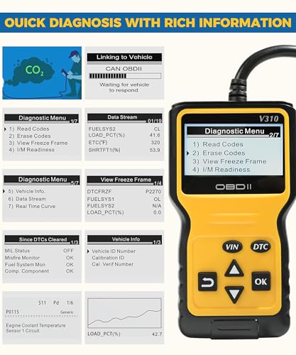 Diagnosis Coche Multimarca Flaconi OBD con Lector de Fallos para Vehículos OBDII 4