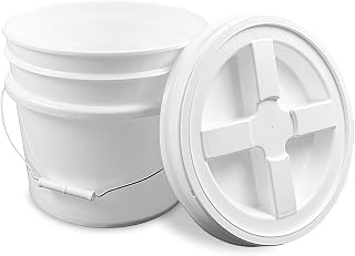 ePackageSupply, 3.5 Gallon White Bucket with White Gamma Screw on Lid (Pack of 1), Food Grade Storage, Premium HPDE Plastic, BPA Free, Durable 90 Mil All Purpose Pail, Made in USA