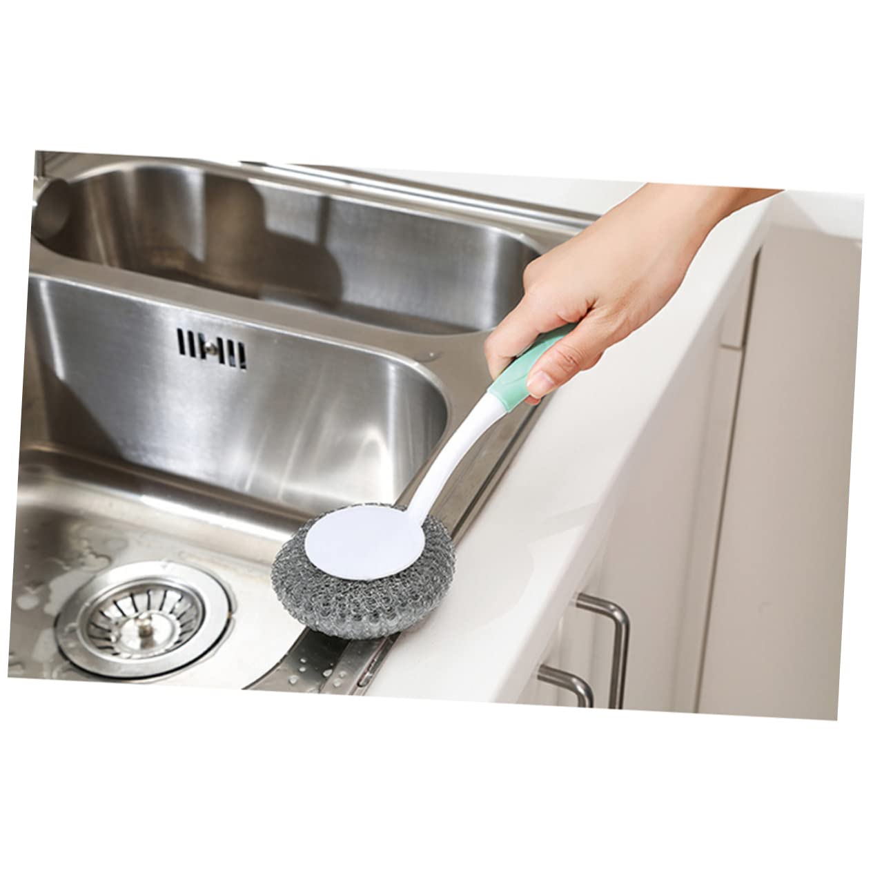 Didiseaon Dishwashing Brush Cookware Cleaner with Handle Dish Brush with Handle Posture Support Bras for Women Pot