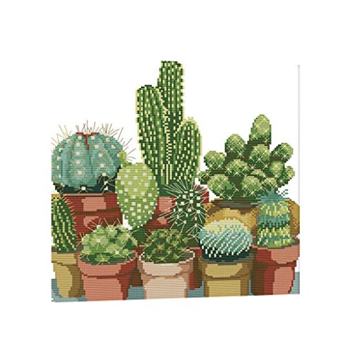 Kit de broderie au point de croix pré-imprimé cactus Tityvirnix 14CT