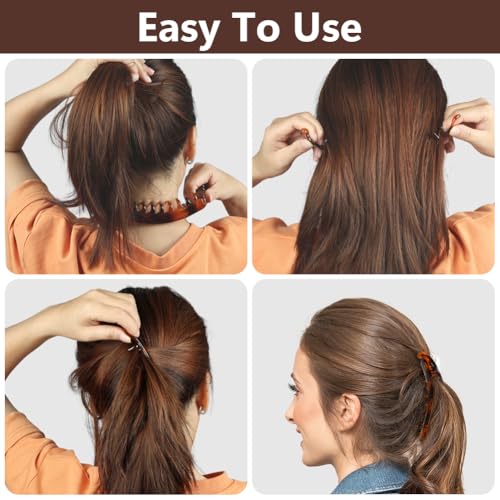 LOPHE Große Banana Clip, 4 Stück Groß Bananen Haarspange für langes Haar, Dickes Haar, Vintage Bananen Krallen Clips Banana-Haarspangen für Damen und Mädchen