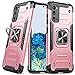 DASFOND Armor etui do Samsung Galaxy S20 5G z ochroną aparatu, wojskowe etui na telefon komórkowy [Upgrade 2.0] stojak 360°, z automatycznym magnesem, różowe złoto