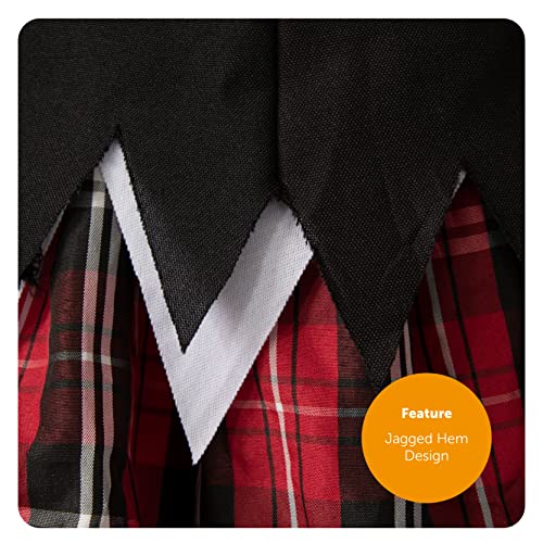 I LOVE FANCY DRESS Ladies Halloween Zombie Schoolgirl Costume - Black and Tartan Bloodstained School Uniform with Tattered Edges - Image 4