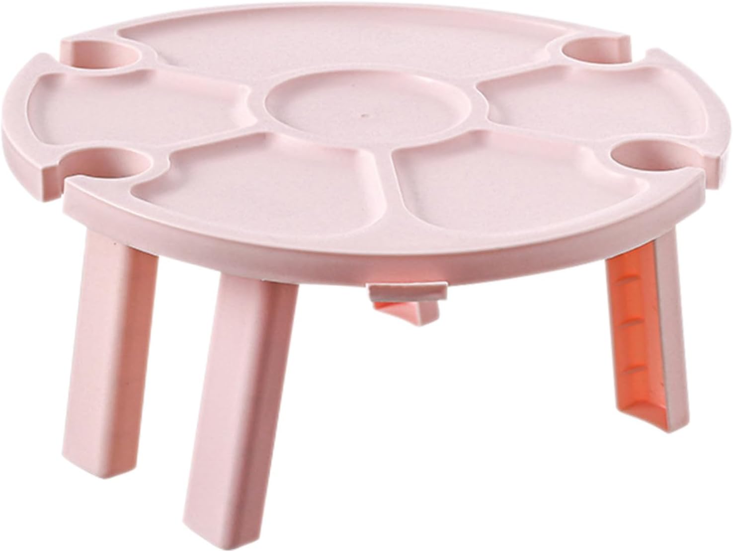 Foldable Plastic Outdoor Wine Picnic Table Portable Pink Beverage Holder