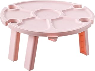 Gadpiparty Portable Folding Picnic Table Outdoor Wine Glass Rack Plastic Beverage Holder for Camping Garden BBQ Snack Storage and Wine Cup Stand