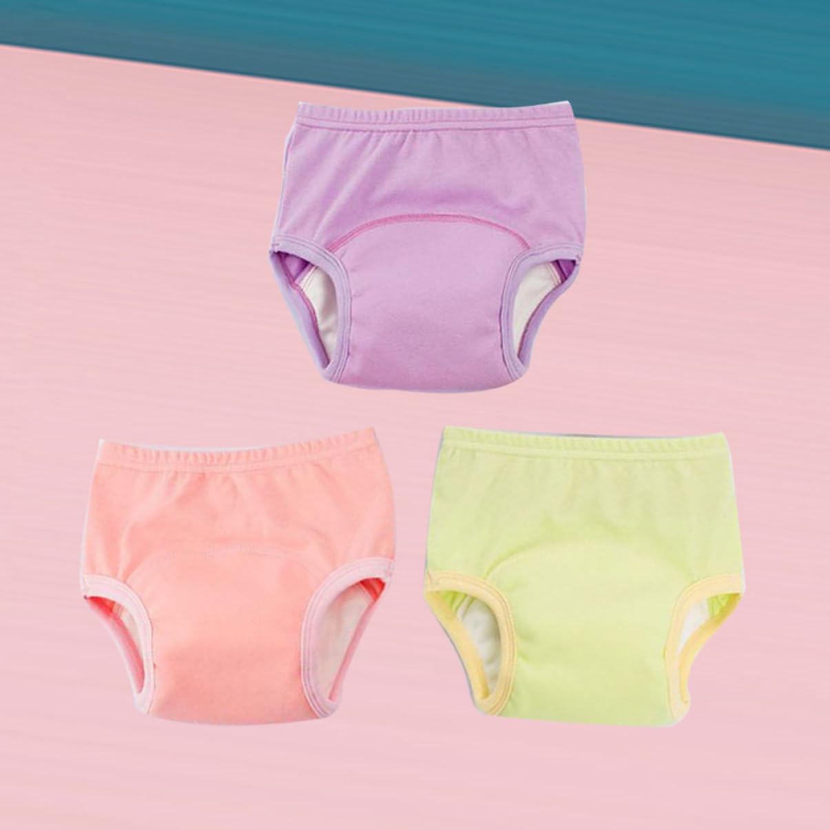 3pcs Training Pants Breathable Cotton Diaper Cover for Potty Training Soft and Washable Underwear Assorted Color