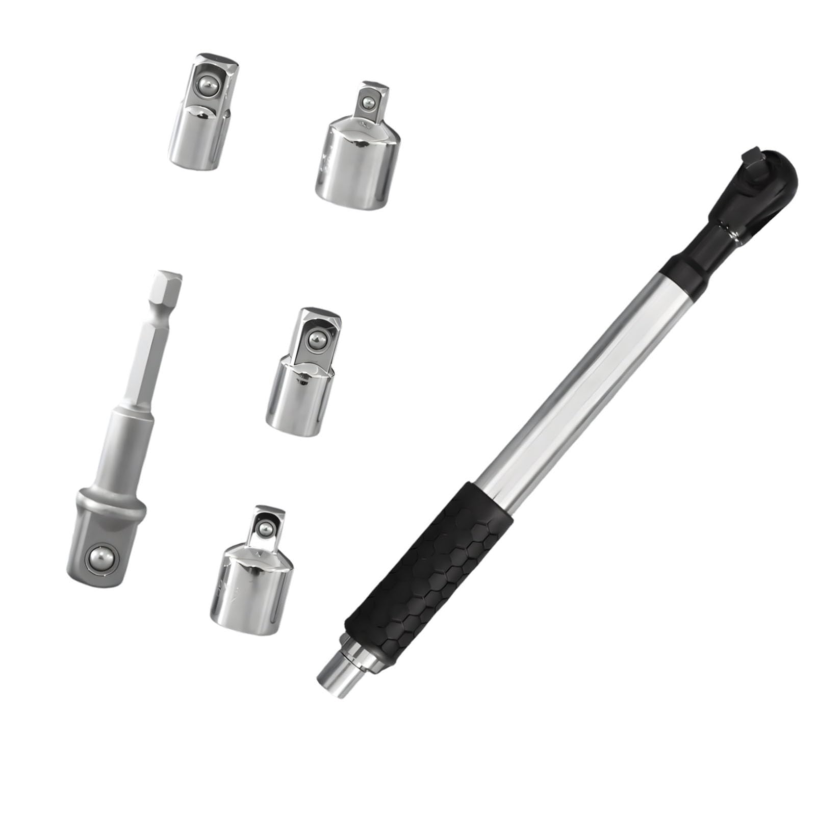 Zepfjhe Black Professional 3/4 Inch Drive Wrench With Extension And 4 Sockets For Mechanics And Projects Professional Technician Tools
