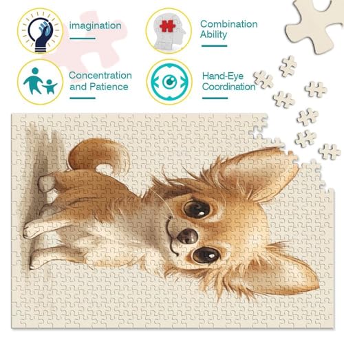 Puzzle de Chihuahua de 1000 piezas para adultos, un desafío educativo de 70x50 cm 4