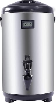 Insulated Beverage Dispenser, 12L Stainless Steel Insulated Hot Drink Dispenser, Insulated Thermal Hot and Cold Beverage Dispenser with Spigot for Hot Tea & Coffee, Cold Milk, Water, Juice,Soup