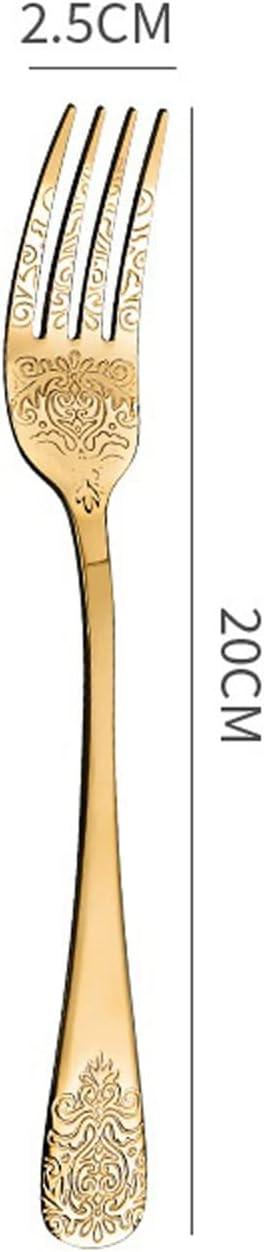 Dinner Forks Kitchen Tableware Fork Embossed Simple Stainless Steel Restaurant Hotel Accessories