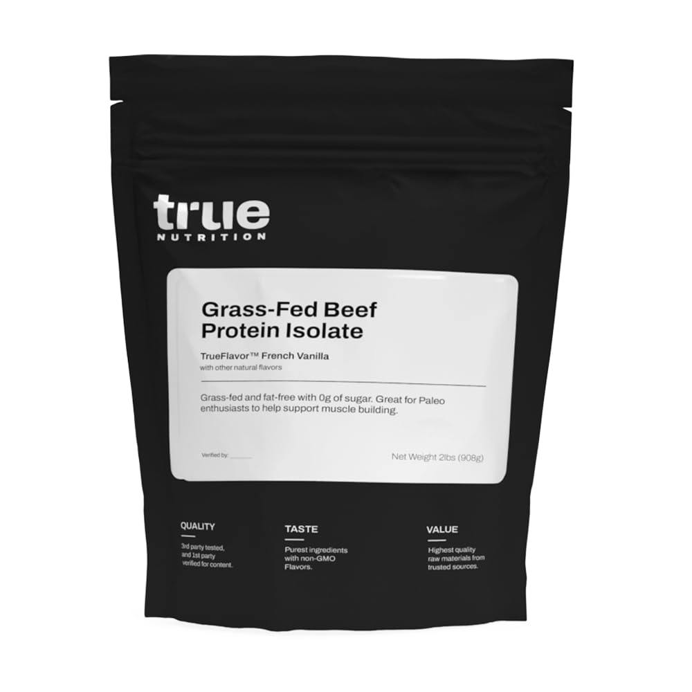True Nutrition Grass Fed Beef Protein Isolate Powder - 29g Protein per Serving - Zero Carb, Fat Free, Dairy Free, Non-GMO - Paleo, Keto, Carnivore -
