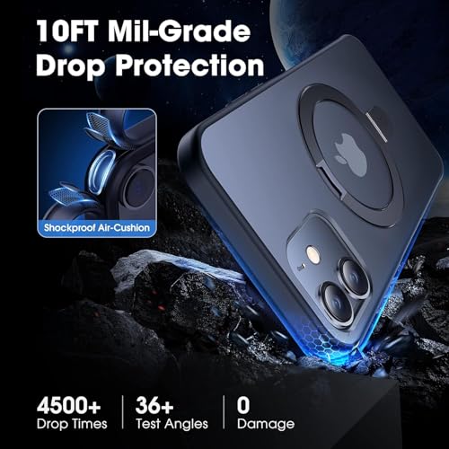 Image of iPhone 12 /12 pro Magsafe Stand Case | Matte Design & 360 Protection | Military-Grade Apple iPhone 12 /12 pro Cover | Ultra Premium - Black