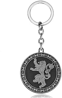 GOT House Stark Inspired Lannister 3d Baratheon Targaryen Lannister Stark Tyrell Silver Pendant Keychain, Antique Finish