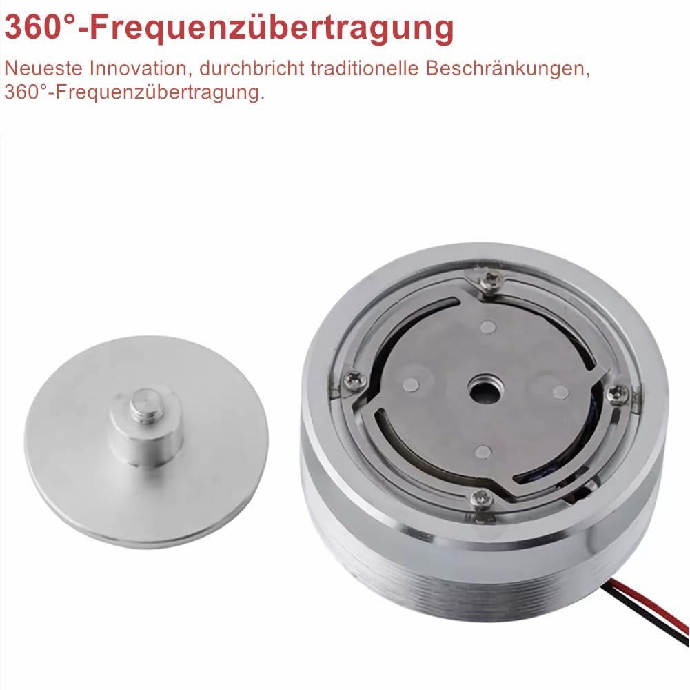 Duokon 1 Stücke 50 MM 2 Zoll Alle Frequenz Resonanz Lautsprecher Vibration Runde Starke Bass Vibration Lautsprecher 360 ° FrequenzüBertragung Sound (4Ω 25W)