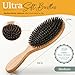Belula 100% Boar Bristle Hair Brush Set (Medium). Soft Natural Bristles for Thin and Fine Hair. Restore Shine And Texture. Wooden Comb, Travel Bag and Spa Headband Included!