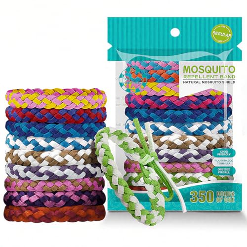 UIEXAY Pulsera Antimosquitos Protección Natural Contra Insectos, Ajustables, Para Interiores Y Exteriores (10 Unidades)