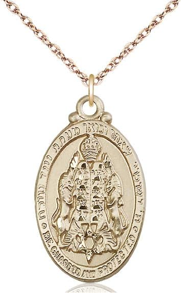 14kt Gold Filled Jewish Protection Pendant on a 24 inch Gold Filled Light Rope Chain.