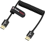 Alvin's Cables 8K 2.1 HDMI Câble enroulé à haute vitesse Angle gauche à angle gauche pour Atomos Ninja V, Portkeys BM5, pour Feelworld Monitor, pour Canon C300, Z CAM E2, Sony FS5| FS7| A7S3 Caméras