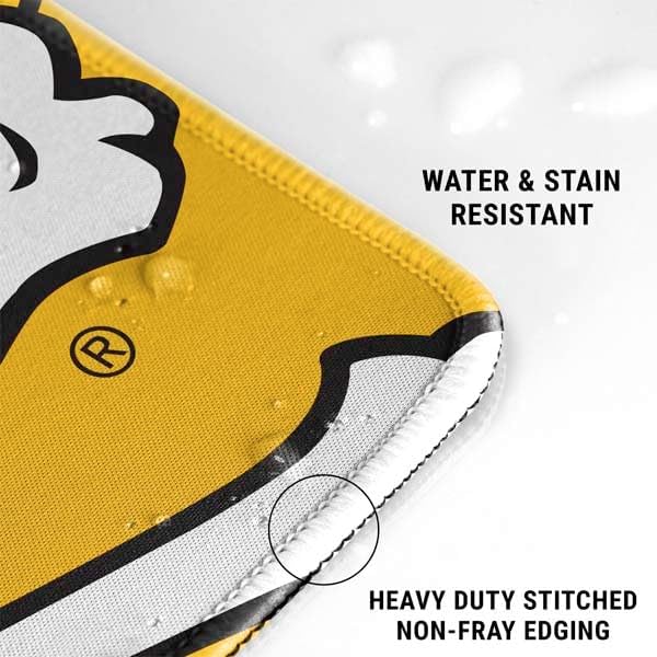 Skinit Extra Large Gaming Mouse Pad - Officially Licensed ECU Pirates Logo Yellow Design with Stitched Edges, Waterproof, Non-Slip Rubber Base, Desk Mat for Keyboard & Mouse, 35.75" x 15.4" inches