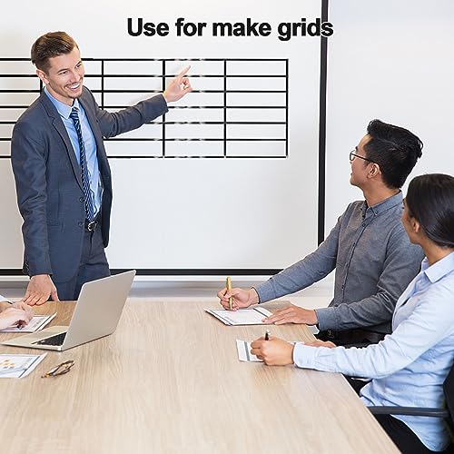 Medsuo Y-ZS-11-B19 3 Rolls Of Black Whiteboard Grid Marking Tapes 3 Mm Width Graphic Tape Self Adhesive Chart Line Tape Pinstripe Tape 216 Feet Per Roll thumb #4