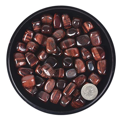 Image of 1 /2LB Large Red Tiger Eye Tumbled Stone Specimen Collection Pocket Worry Healing Crystal
