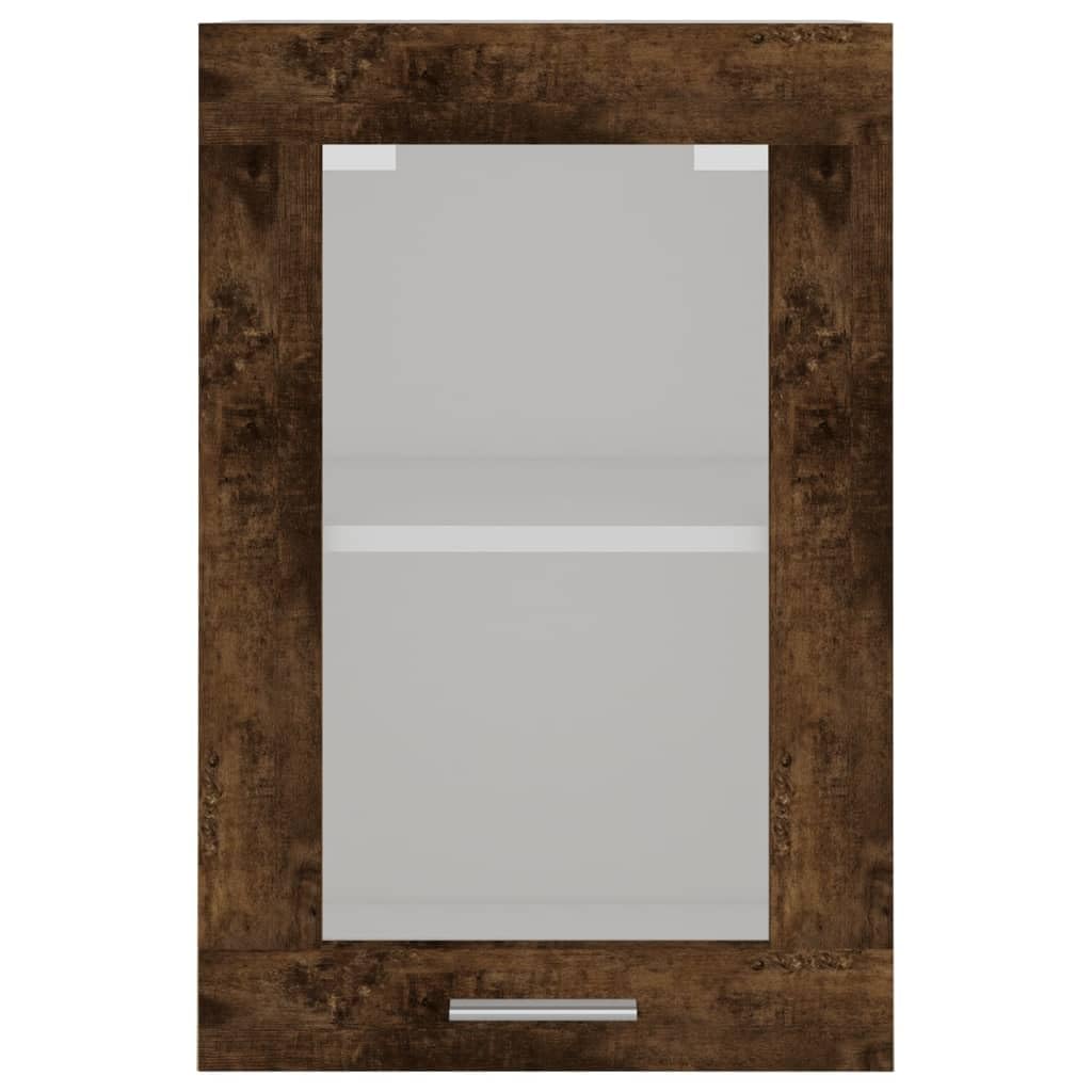 Armoire de cuisine suspendue Lyon en verre chêne fumé 40 x 31 x 60