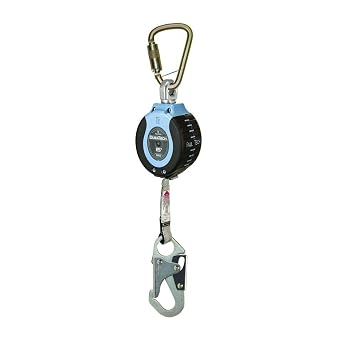 FALLTECH 82706SB1 8270SB1 6 Web Self-Retracting Lanyard with Steel Carabiner, Length 6, Black/Silver