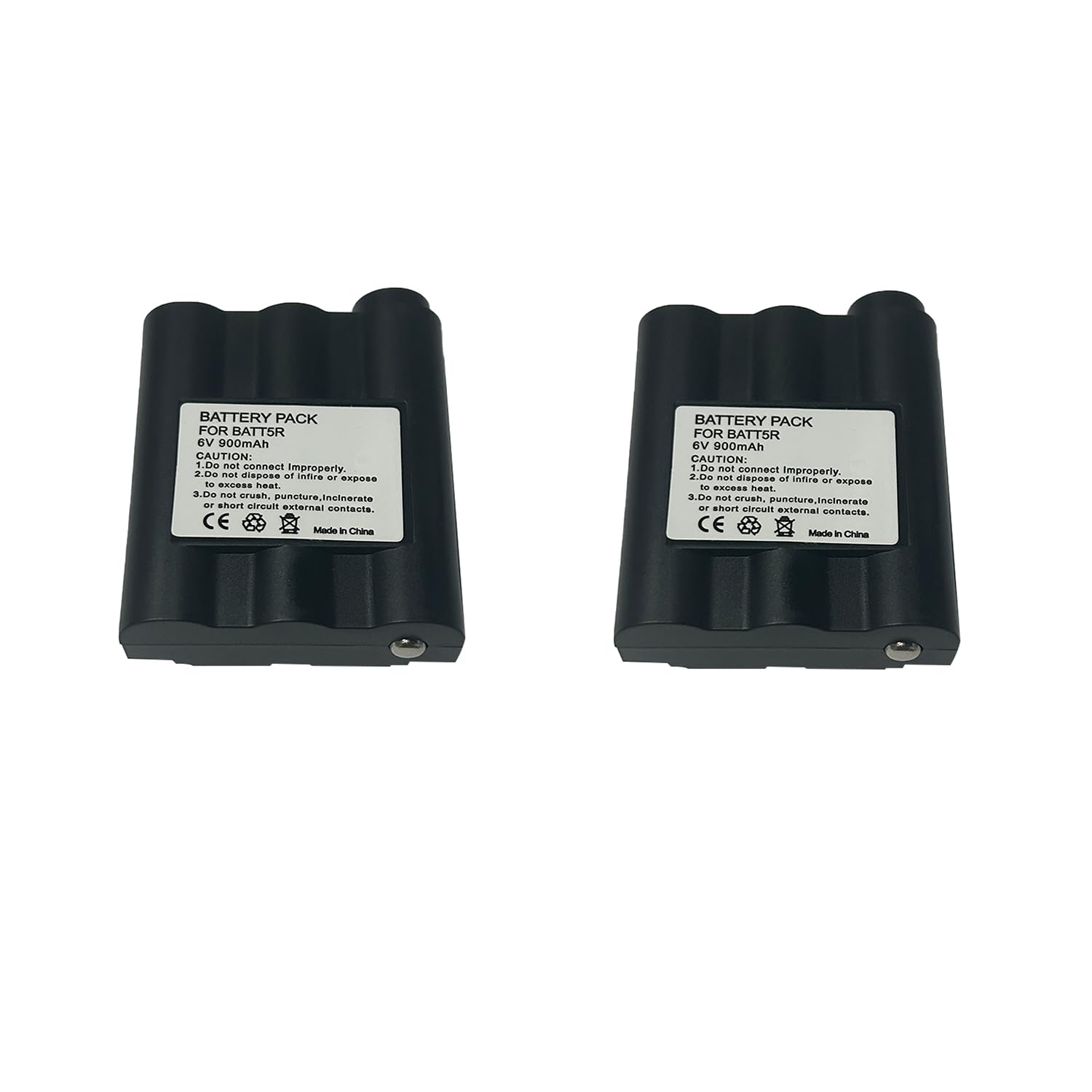 2 Pack BATT5R BATT-5R AVP7 Rechargeable Battery Pack 6V 900mAh for GXT Walkie Talkie GXT1050 GXT1000 GXT850 GXT860 GXT900 GXT950 FRS-005 LXT210 GXT300 GXT325 GXT550 GXT555 GXT700 GXT710 GXT720 GXT750