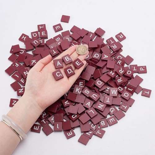 400 piezas de fichas de letras de madera INFUNLY miniatura 3
