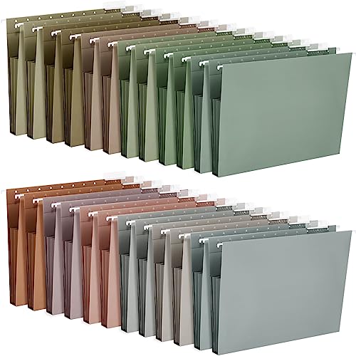 Dossiers suspendus extensibles pastel en lot de 24 pour armoire de classement