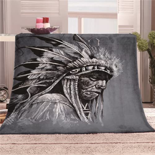 FGERGD Plaid 200 x 220 cm Gris & Indien Plaid Canape La Couverture Cover