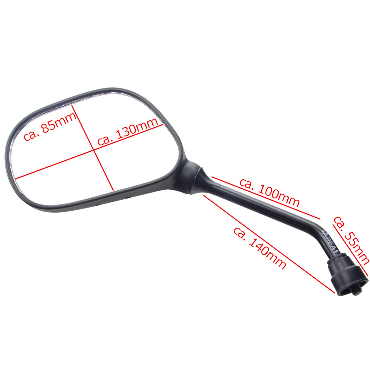 Area1 Coppia Specchietti Retrovisori Universali per Scooter – Omologati E, Filettatura M8/M10 Destra con Adattatori, Compatibili con Race GT50, TPH, Runner, NRG, Liberty, Speedfight, Jetforce, Agility