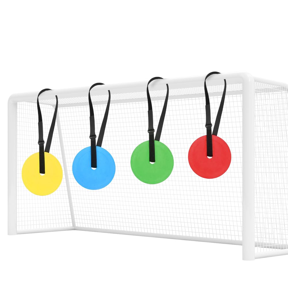 Football Targets 4 Pieces Shooting Training Nets 15cm Disc Target Nets with Adjustable Discs to Improve Shooting Accuracy for Shooting Training