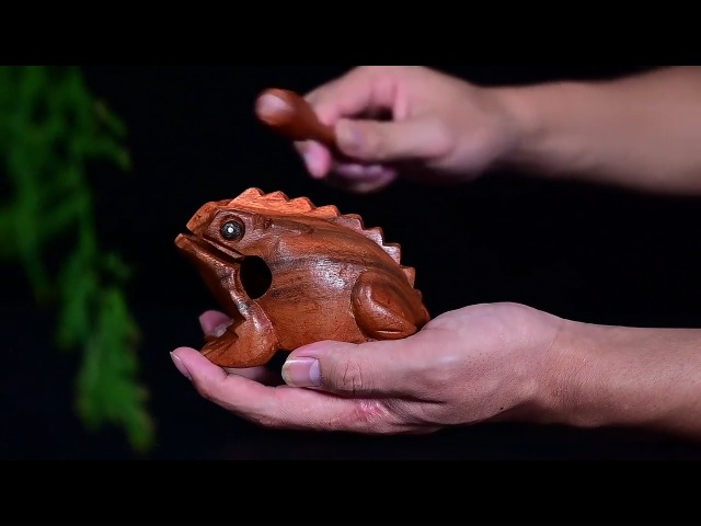 Amazon | Kingsie カエル 木製 縁起物 ギロ 打楽器 楽器 音が出る