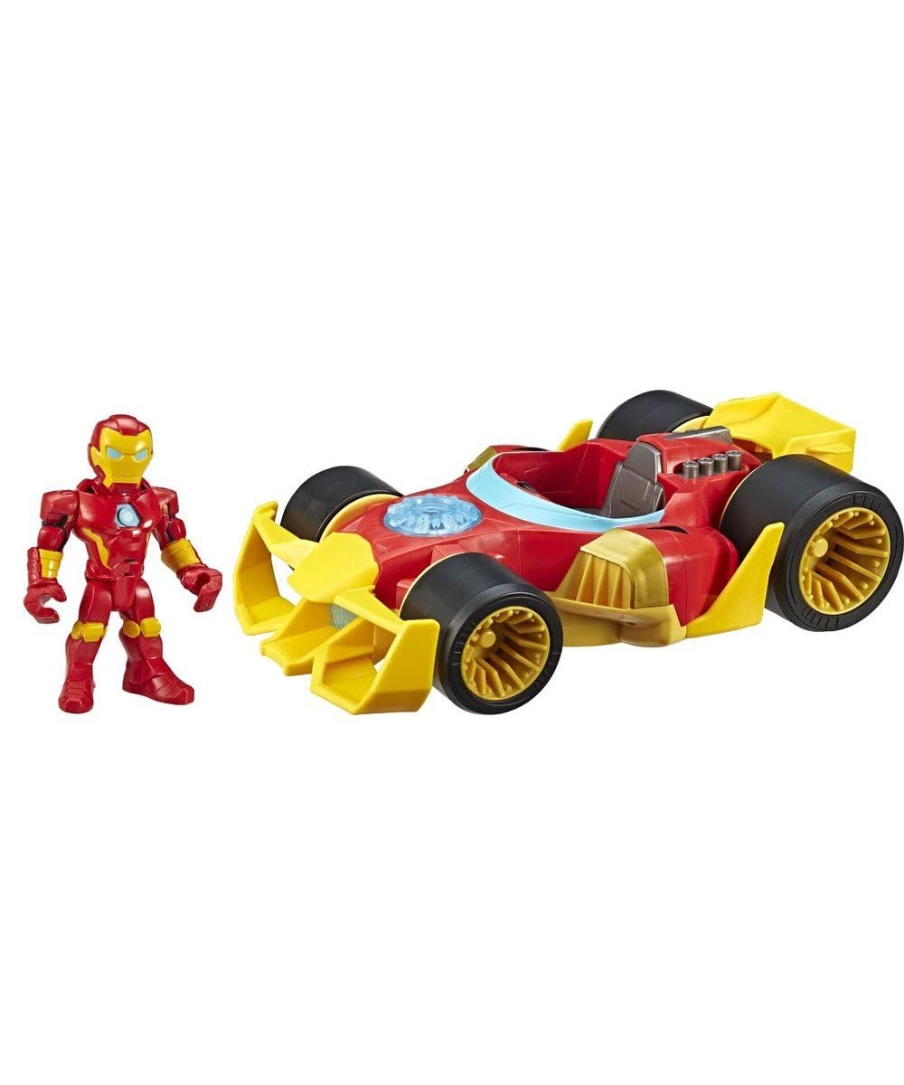Playskool Heroes Marvel Super Hero Adventures Iron Man Speedster, 5 Inch Figure and Vehicle Set, Collectible Toys for Kids Ages 3 and Up