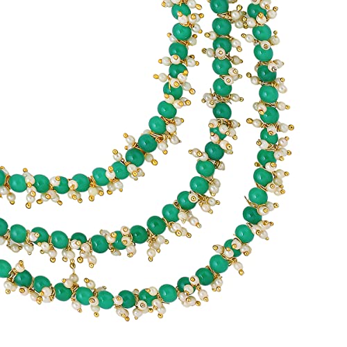 Image of Yellow Chimes Necklace for Women and Girls Beads Necklace for Women | Multilayer Green Beads Choker Necklace | Birthday Gift for girls and women Anniversary Gift for Wife