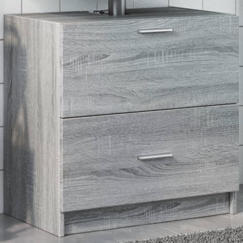 Vetnasa Armario de Lavabo Madera de ingeniería Gris Sonoma 59x37x59 cm Mobiliario, Conjuntos de Muebles, Muebles de baño Gris 20,5 KG