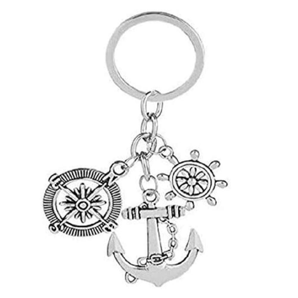 Original Compass Boat Anchor Scissors Metal Ornaments Keychain Purse Pendant