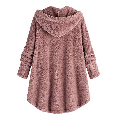 Bed Jackets for Women Plus Size Fuzzy Fleece Button Hooded Winter Warm Coats Causal Cozy Outwear with Pocket3