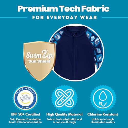 Image of SwimZip Boys' Long Sleeve Rash Guard & Swim Shorts Set - UPF 50+ Sun Protection