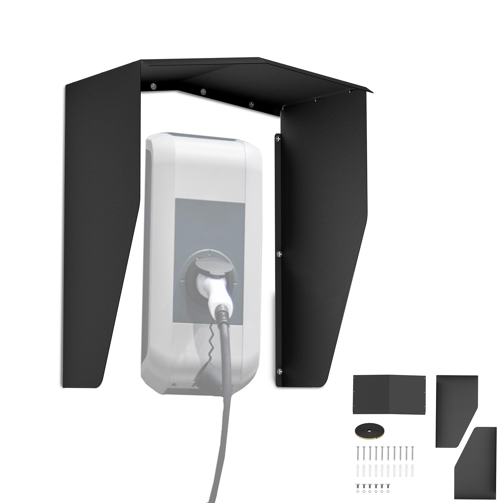 UISEBRT Protección contra la intemperie para Wallbox, techo protector para estación de carga de coche electrónico, protección contra la lluvia y protección solar, cubierta impermeable para cargador,