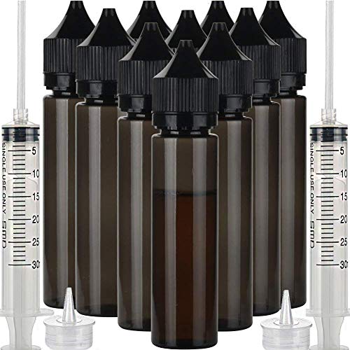 10Pcs 60Ml Soft Pet Unicorn Dropper Bottle Liquid Refill Bottle Liquid Applicator Bottle (Black Bottle+Black Cap, 60Ml X 10Pcs) #TOP6