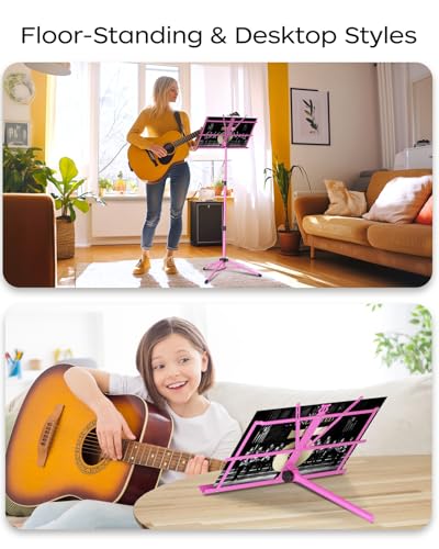 Image of K KASONIC Music Stand, 2 in 1 Folding Sheet Music & Book Stand With Bag