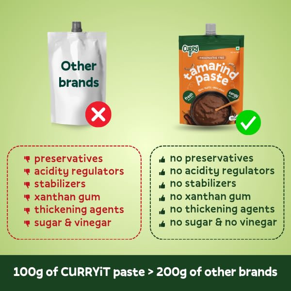 Image of Curryit Tamarind Paste | Rich & Tangy Imli Taste | Authentic Flavour for Sambhar, Rasam & Traditional Dishes | Ready-to-Use Chutney for Samosa, Chaat, Pakoras & Snacks | No Preservatives 100g