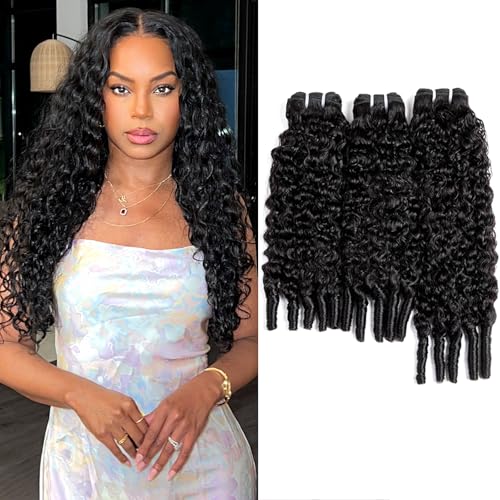 Bundles Human Hair 3C4A Spiral End Quick 3Pcs Burmese Curly Water Wave Bundles Human Hair Extensions...