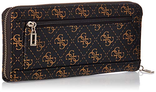 Guess Womens,Polyurethane Noelle Large Zip Around Wallet, Brown Logo, One Size Us #TOP1